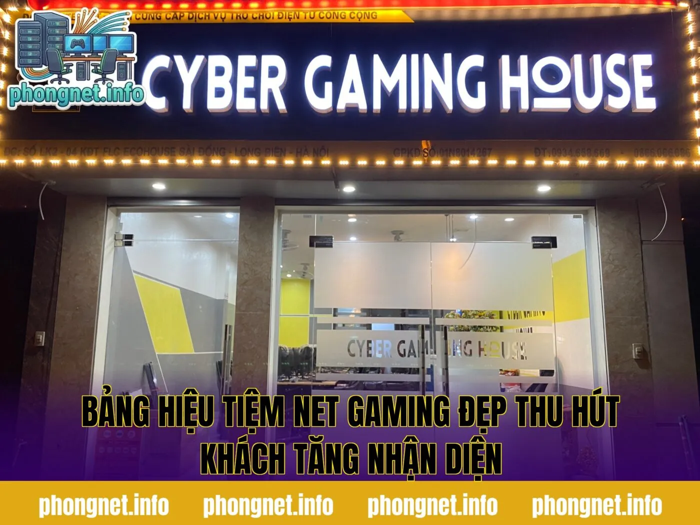 Bảng Hiệu Tiệm Net Gaming Đẹp Thu Hút Khách Tăng Nhận Diện
